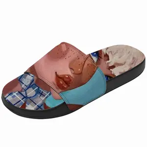 Men White Hair Girl Slip On Slippers