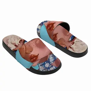 Men White Hair Girl Slip On Slippers