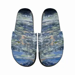 Men Deep Blue Slip On Slippers