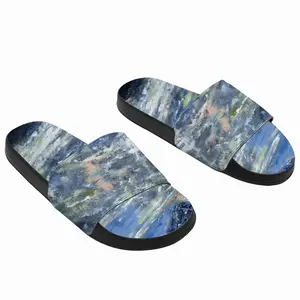 Men Deep Blue Slip On Slippers