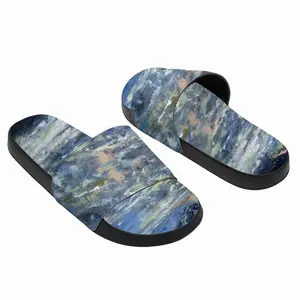 Men Deep Blue Slip On Slippers