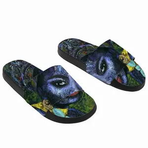 Men Blue Flame Fashion Interior Gift Idea Slip On Slippers