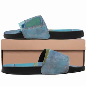 Men Blue And Turquoise Slip On Slippers