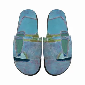 Men Blue And Turquoise Slip On Slippers