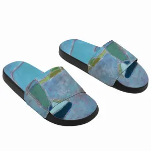 Men Blue And Turquoise Slip On Slippers