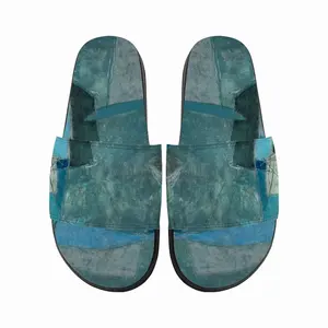 Men Turquoise Green And Blue Slip On Slippers