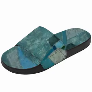 Men Turquoise Green And Blue Slip On Slippers