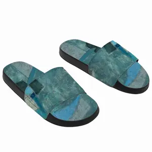 Men Turquoise Green And Blue Slip On Slippers