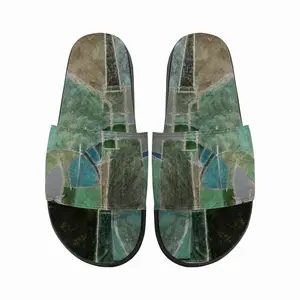 Men Landscape With Blue Slip On Slippers