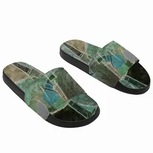 Men Landscape With Blue Slip On Slippers