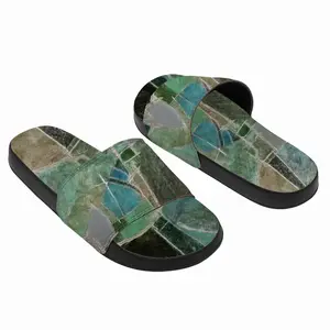 Men Landscape With Blue Slip On Slippers