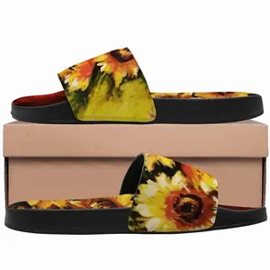 Men Golden Sun Flower Slip On Slippers