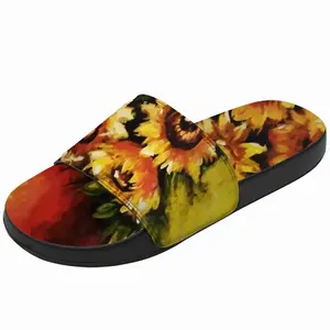 Men Golden Sun Flower Slip On Slippers