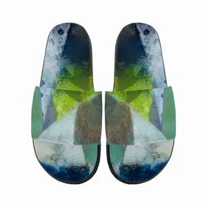 Men Green And Blue With Black And White Slip On Slippers