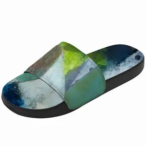 Men Green And Blue With Black And White Slip On Slippers