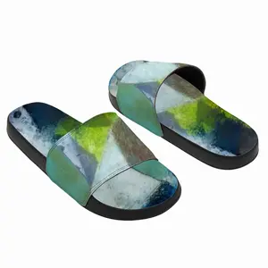 Men Green And Blue With Black And White Slip On Slippers