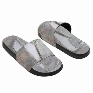 Men White Shape Slip On Slippers