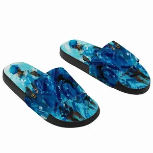 Men Women In Blue Slip On Slippers