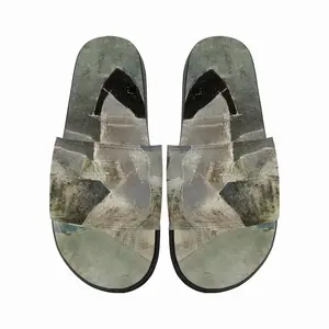 Men Black With Landscape Slip On Slippers