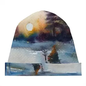 Sunset In The Winter Forest Skull Cap