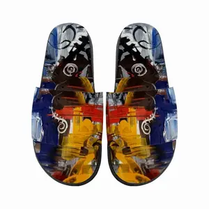 Men Red Abstractions Slip On Slippers