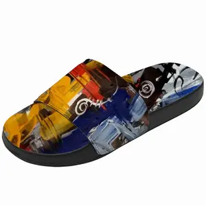 Men Red Abstractions Slip On Slippers