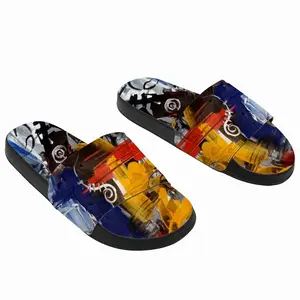 Men Red Abstractions Slip On Slippers