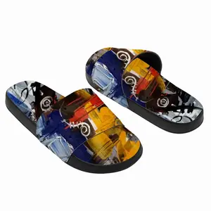 Men Red Abstractions Slip On Slippers