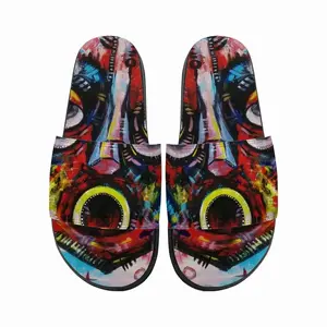 Men African Healing Mask Slip On Slippers