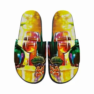 Men Wine And Grapes Slip On Slippers