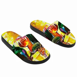 Men Wine And Grapes Slip On Slippers