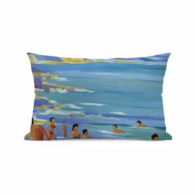 Bathers In Antibes Polyester Pillow (Rectangle, Multi-Size)