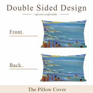 Bathers In Antibes Polyester Pillow (Rectangle, Multi-Size)