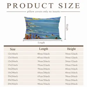 Bathers In Antibes Polyester Pillow (Rectangle, Multi-Size)