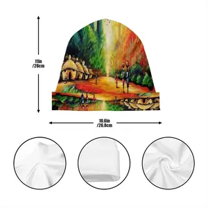 Landscape African Village Scene Skull Cap