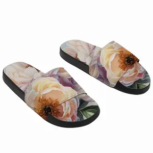 Men Beauty Of Peonies Slip On Slippers