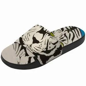 Men Albino - White Tiger Animals Interior Decor Gift Slip On Slippers