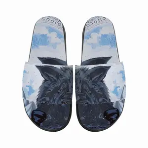 Men Wolf - Animals Wild Collage Design Decor Ideas Interior Slip On Slippers