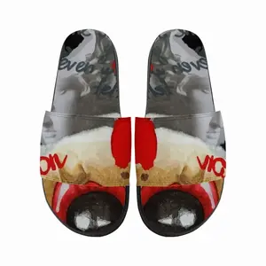 Men Passionate Love - Erotic Street Art Collage Bdsm People Body Slip On Slippers