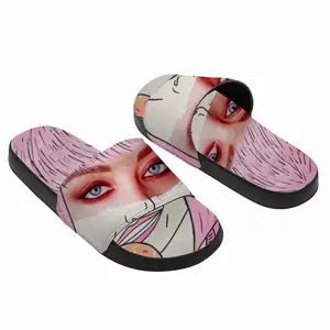 Men Barbie - Girl Women Fashion Pink Donate Flowers Collage Slip On Slippers