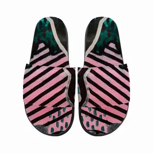 Men Pink Green Black Abstract Slip On Slippers