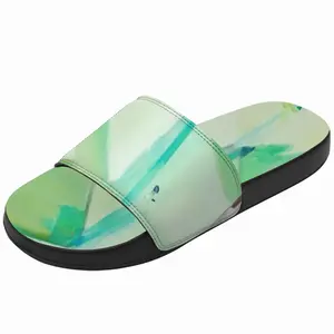 Men Green Bird Slip On Slippers