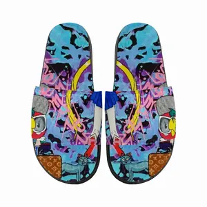 Men Goodbye My Love - Pop Art Cartoon Universal Peace Calligraphy Pink Slip On Slippers