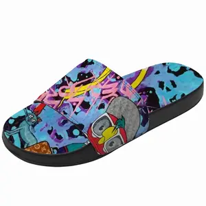 Men Goodbye My Love - Pop Art Cartoon Universal Peace Calligraphy Pink Slip On Slippers