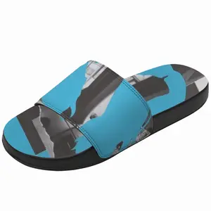 Men Blue Slip On Slippers