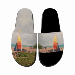 Men Sailboat On Miami Beach Slip On Slippers