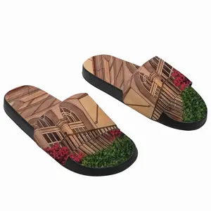 Men Italian Villa With Bougainvillea Slip On Slippers