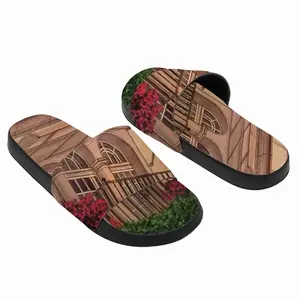 Men Italian Villa With Bougainvillea Slip On Slippers