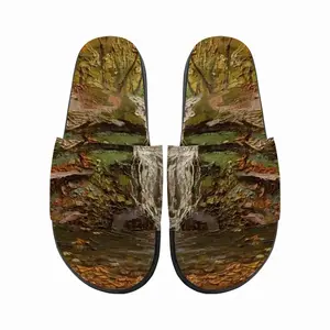 Men Autumn Waterfall Impasto Slip On Slippers