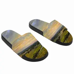 Men Plain River Landscape Slip On Slippers